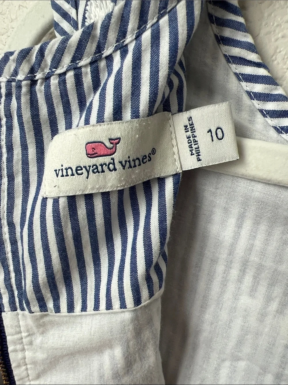 Vineyard Vines Navy & White Nautical Striped Star And Whale Sheath Dress Size 10